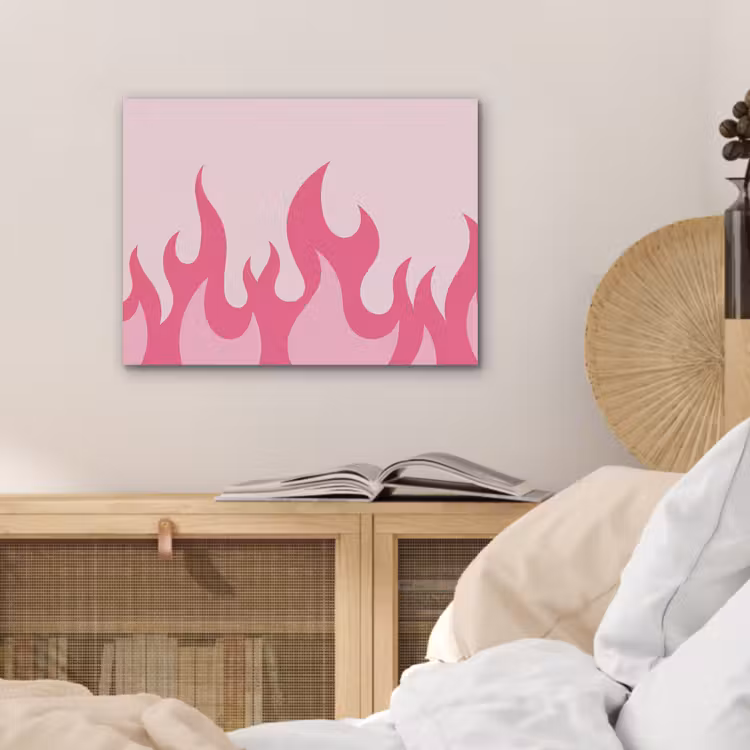 Vlammen - Patroon - Abstract - Modern - Roze PET vilt klein -sfeer3