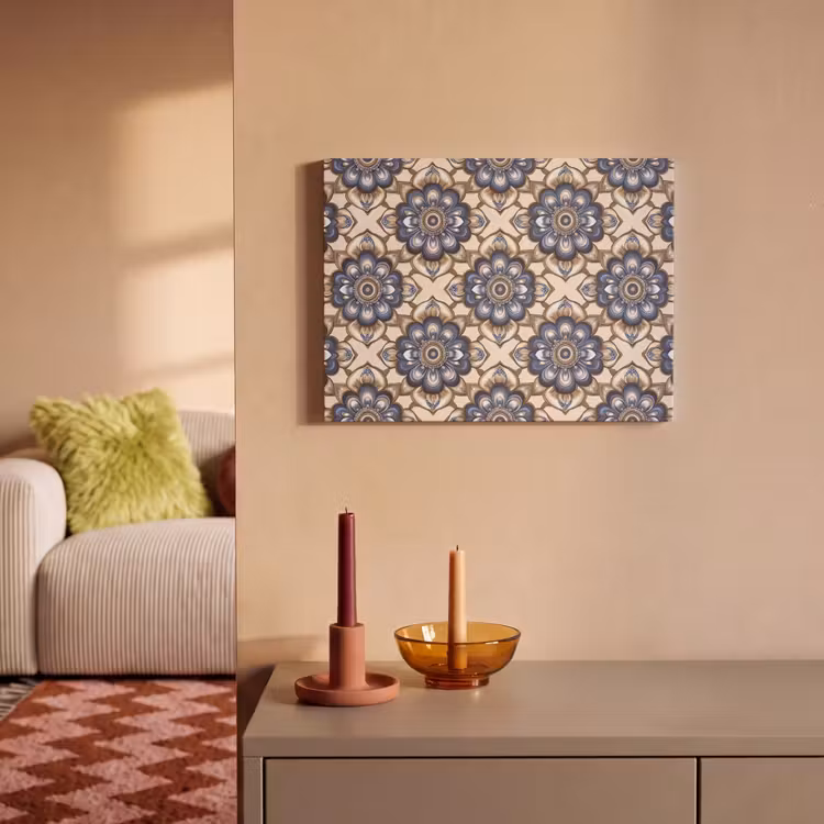 Floraal - Ornament - Blauw PET vilt klein 837 -sfeer1
