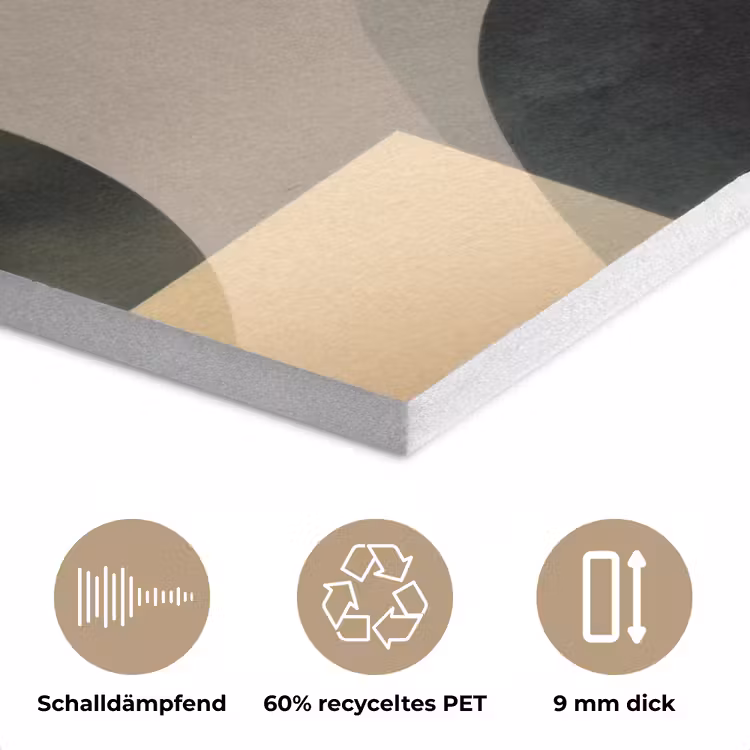 Vlakken - Abstract - Beige - Cirkels PET vilt klein -closeup_DE