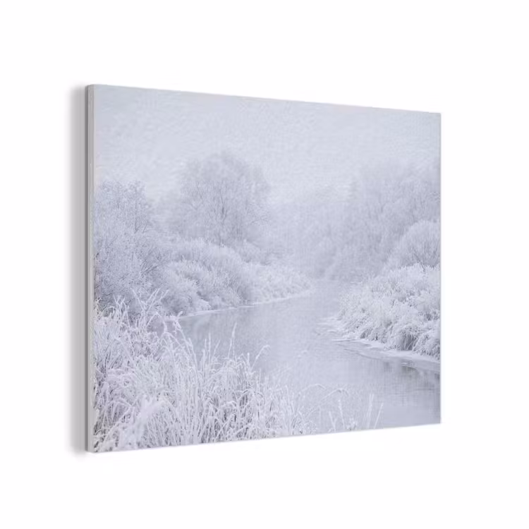 Rivier - Sneeuw - Bos - Winter - Schilderachtig PET vilt klein -3d