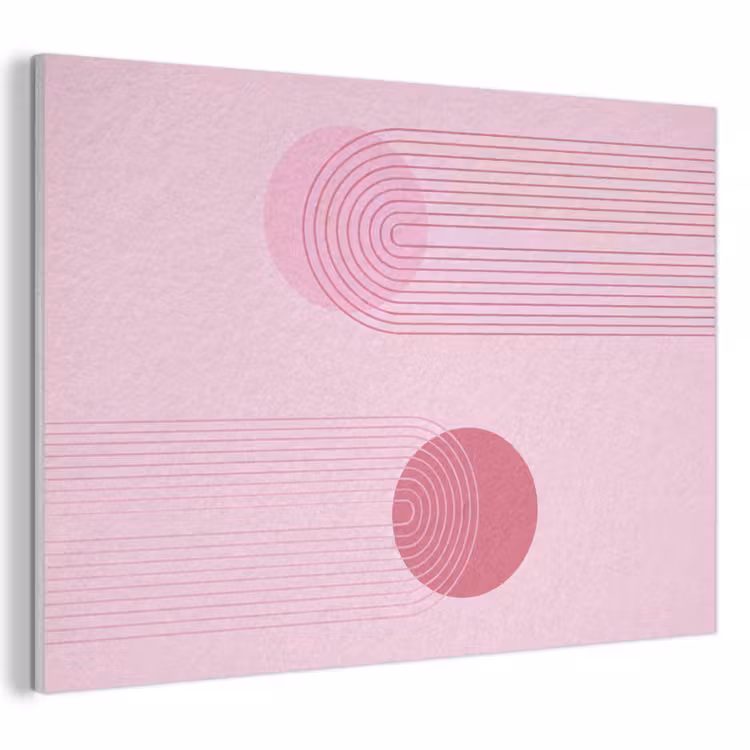 Vormen - Lijnen - Minimalistisch - Roze PET vilt klein -3d