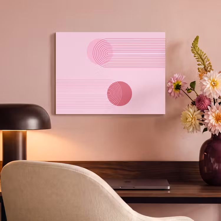 Vormen - Lijnen - Minimalistisch - Roze PET vilt klein -sfeer3