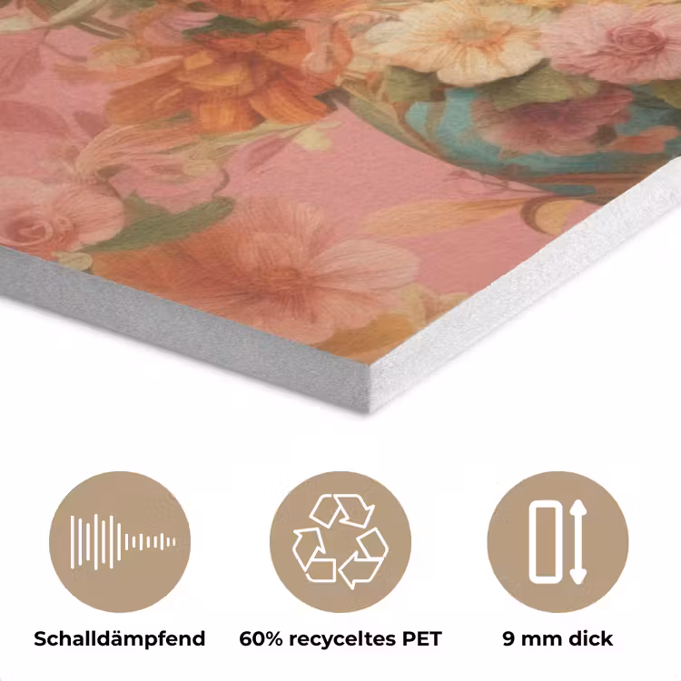 Vrouw - Bril - Roze - Bloemen PET vilt klein -closeup_DE