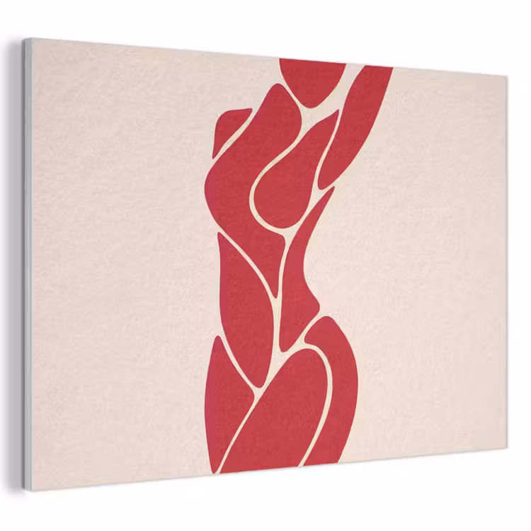 Vrouw - Figuur - Abstract - Modern - Rood PET vilt klein -3d