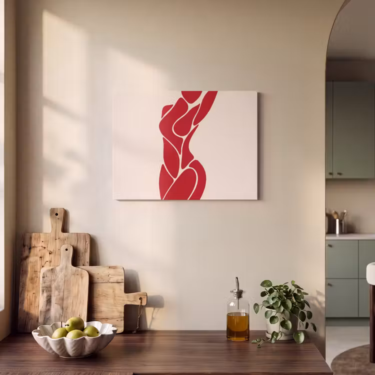 Vrouw - Figuur - Abstract - Modern - Rood PET vilt klein -sfeer2