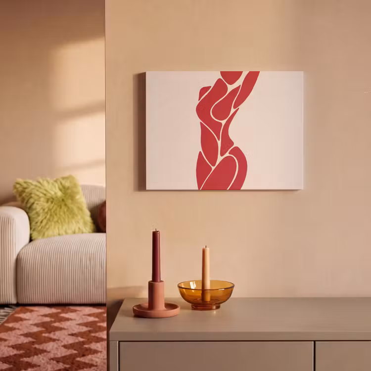 Vrouw - Figuur - Abstract - Modern - Rood PET vilt klein -sfeer1