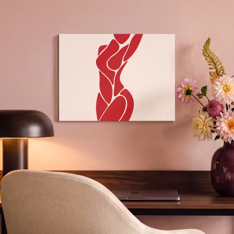 Vrouw - Figuur - Abstract - Modern - Rood PET vilt klein -sfeer3