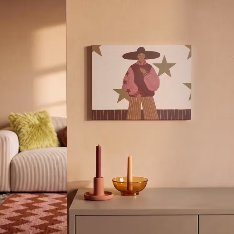 Vrouw - Hoed - Abstract - Modern - Portret PET vilt klein -sfeer1