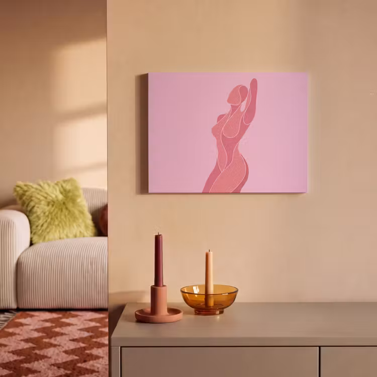 Vrouw - Lichaam - Abstract - Roze PET vilt klein -sfeer1