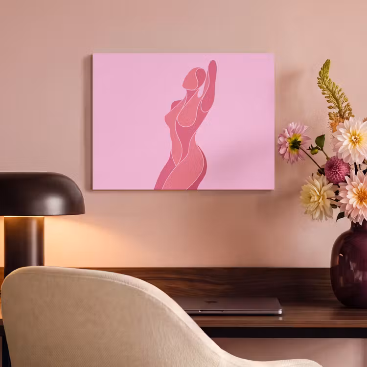 Vrouw - Lichaam - Abstract - Roze PET vilt klein -sfeer3