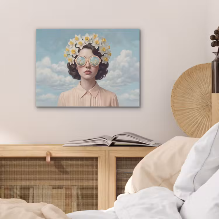 Vrouw - Narcissen - Geel PET vilt klein -sfeer3