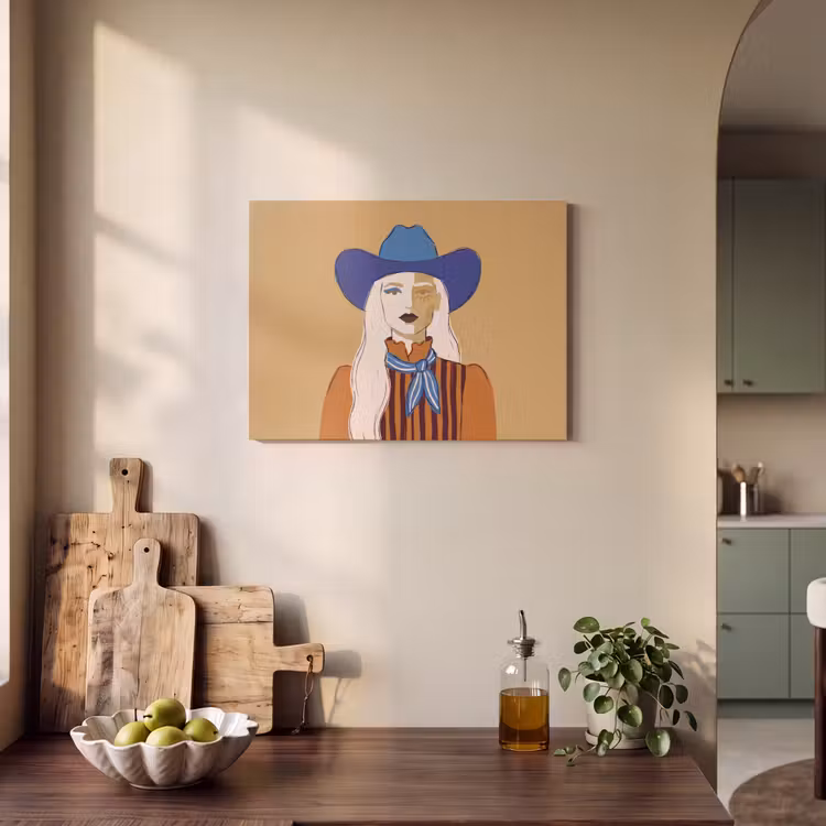 Vrouw - Portret - Abstract - Kleurrijk - Modern PET vilt klein -sfeer2