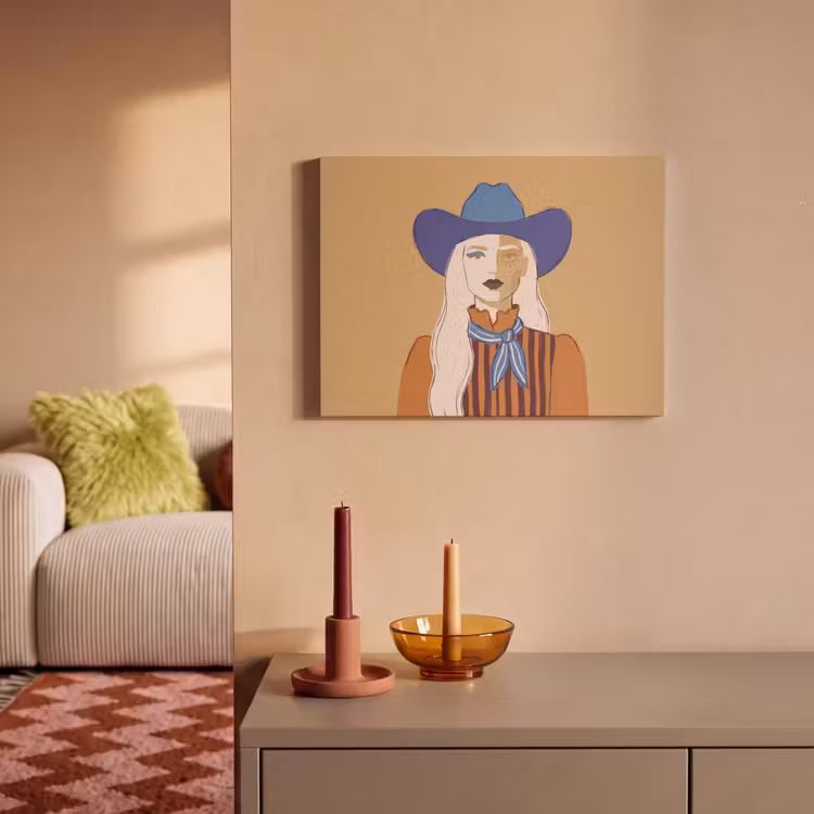 Vrouw - Portret - Abstract - Kleurrijk - Modern PET vilt klein -sfeer1