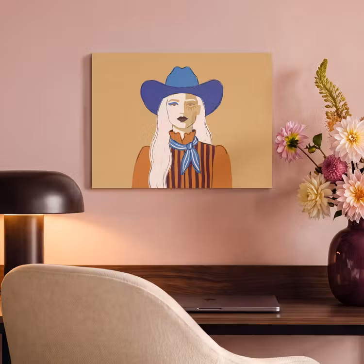 Vrouw - Portret - Abstract - Kleurrijk - Modern PET vilt klein -sfeer3