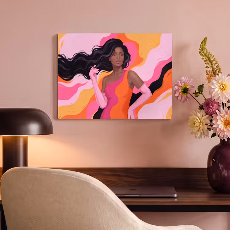 Vrouw - Portret - Kleurrijk - Modern - Kunst PET vilt klein -sfeer3