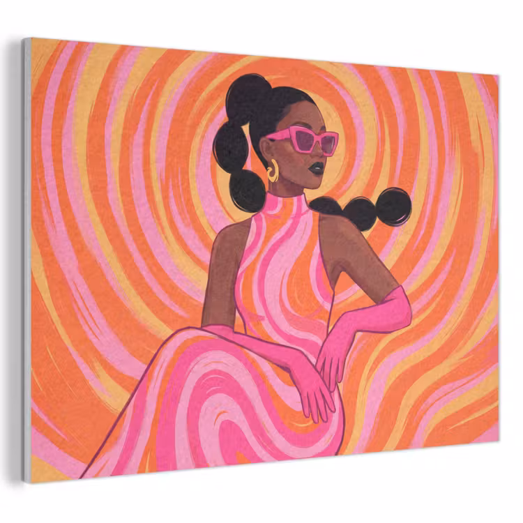 Vrouw - Portret - Kunst - Abstract - Roze PET vilt klein -3d