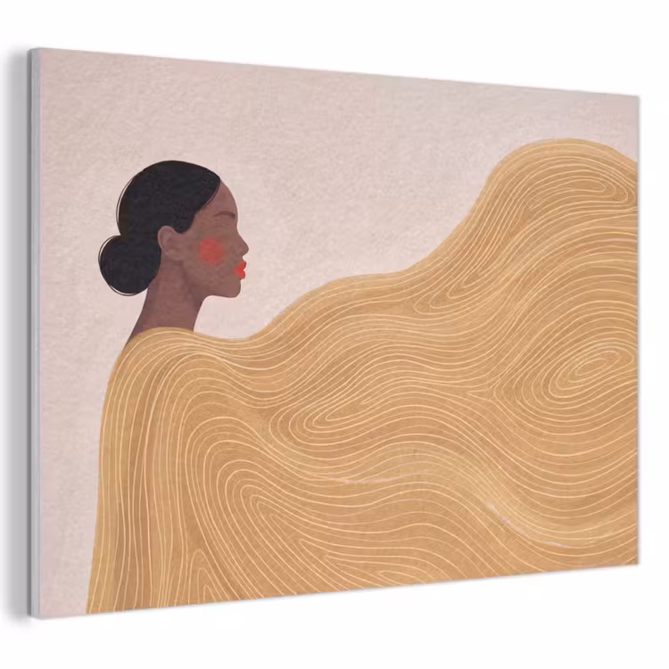 Vrouw - Profiel - Modern - Abstract - Kunst PET vilt klein -3d