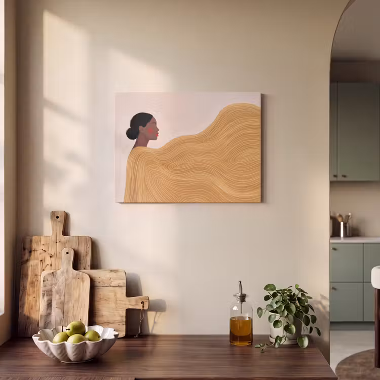 Vrouw - Profiel - Modern - Abstract - Kunst PET vilt klein -sfeer2