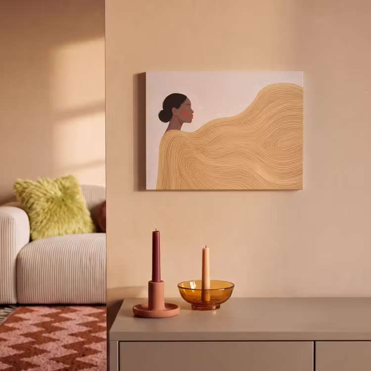 Vrouw - Profiel - Modern - Abstract - Kunst PET vilt klein -sfeer1
