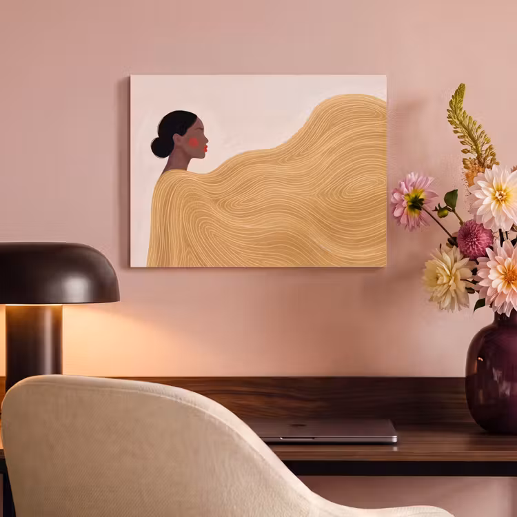Vrouw - Profiel - Modern - Abstract - Kunst PET vilt klein -sfeer3