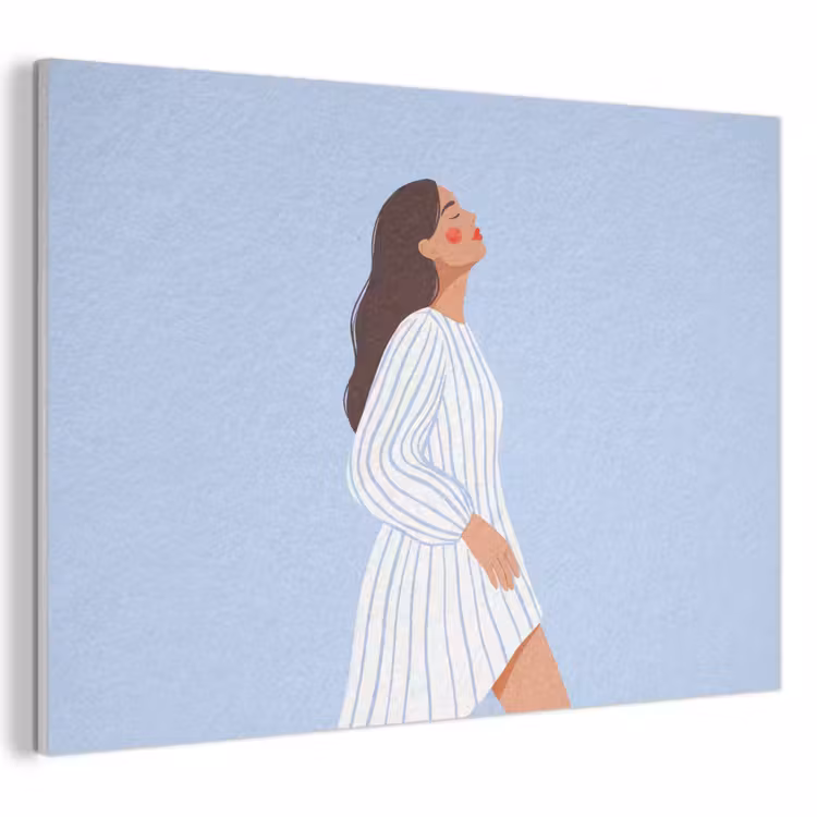 Vrouw - Profiel - Rust - Modern - Illustratie PET vilt klein -3d