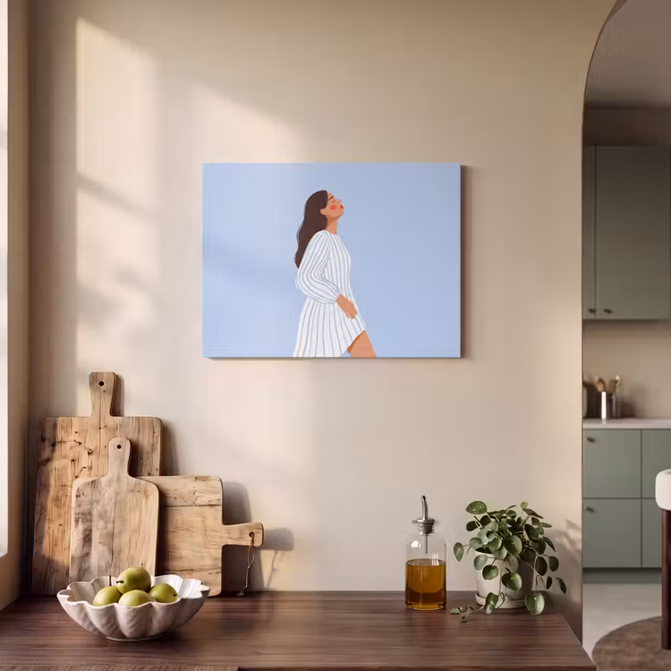 Vrouw - Profiel - Rust - Modern - Illustratie PET vilt klein -sfeer2