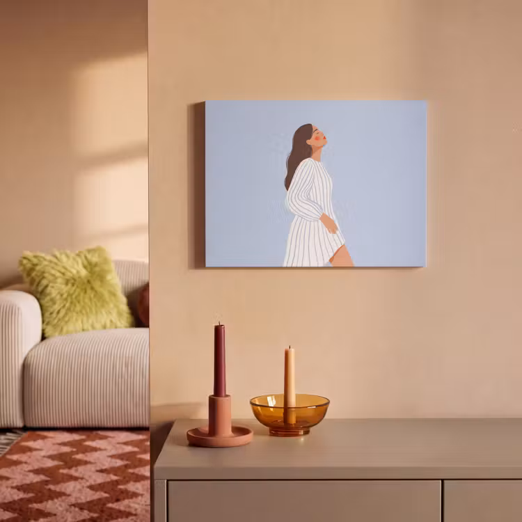 Vrouw - Profiel - Rust - Modern - Illustratie PET vilt klein -sfeer1