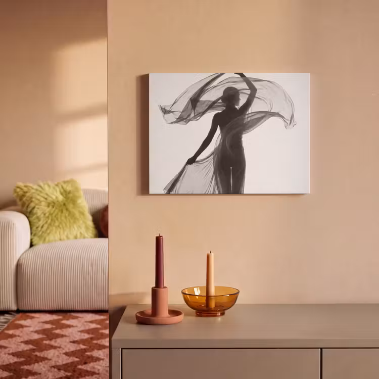 Vrouw - Sluier - Portret - Zwart - Wit - Artistiek PET vilt klein -sfeer1