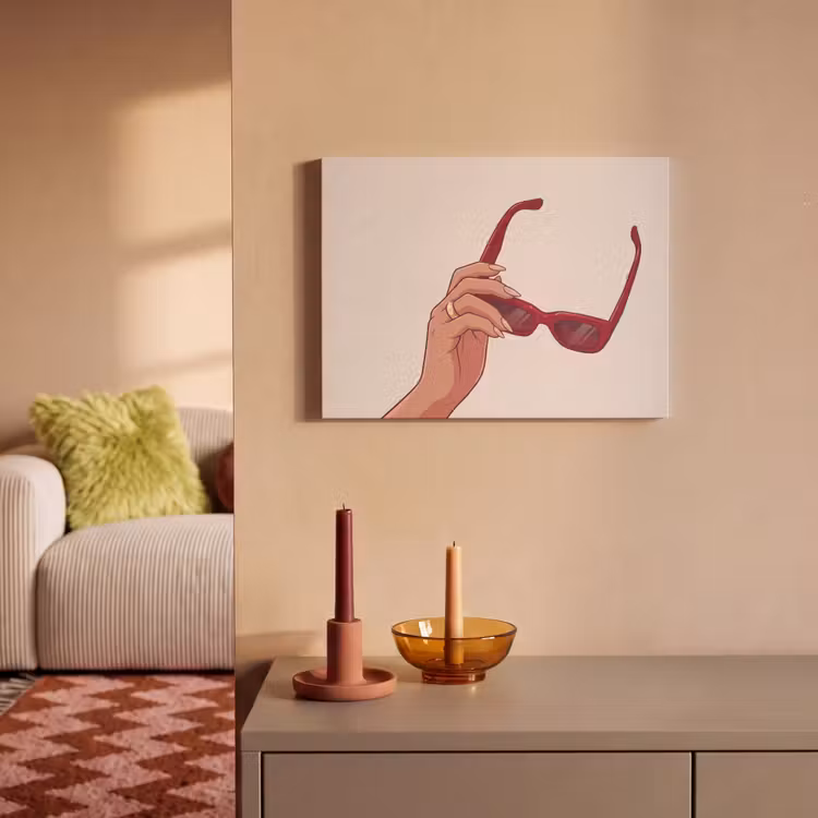 Vrouw - Zonnebril - Mode - Rood - Illustratie PET vilt klein -sfeer1