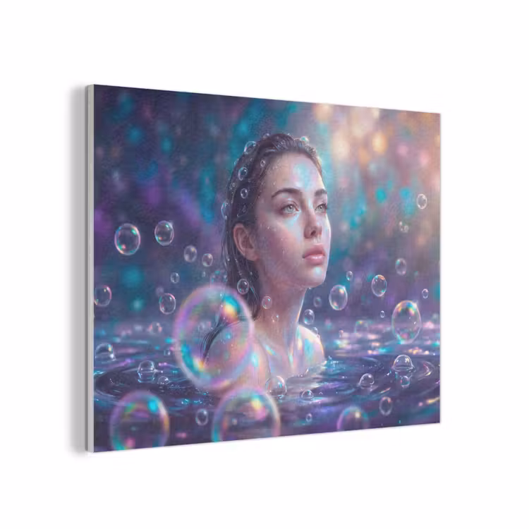Vrouw - Water - Portret - Kleurrijk - Modern PET vilt klein -3d