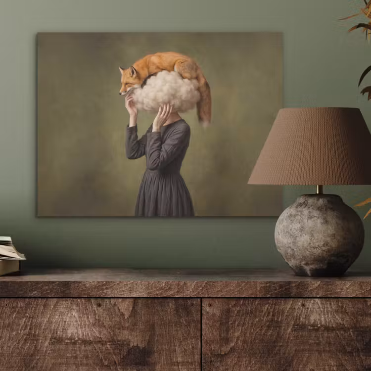 Vos - Surrealistisch - Groen PET vilt klein -sfeer2