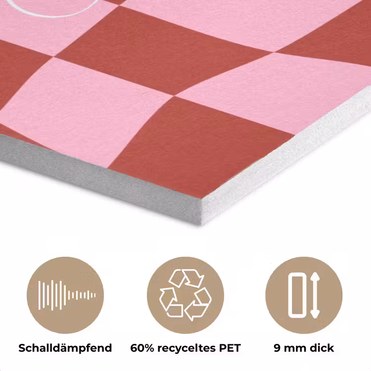Furture - Geblokt - Rood PET vilt klein -closeup_DE