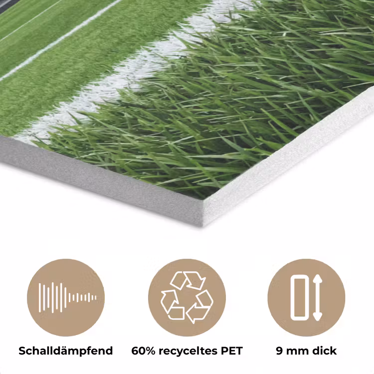 Voetbal - Stadion - Sport - Groen PET vilt klein -closeup_DE