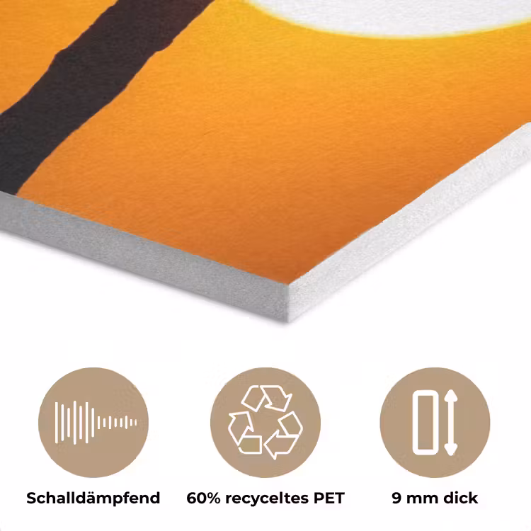 Gier - Tak - Zon - Oranje PET vilt klein -closeup_DE