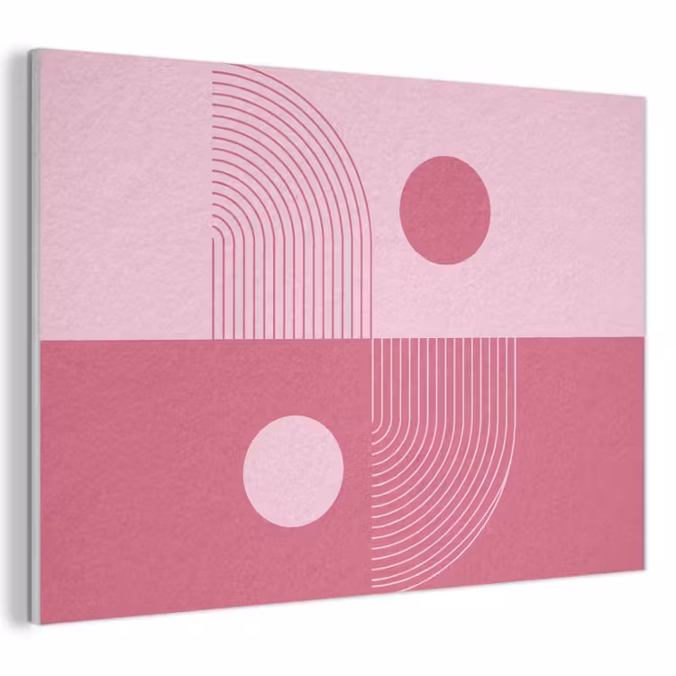 Geometrie - Patroon - Abstract - Roze - Modern PET vilt klein -3d