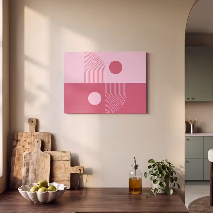 Geometrie - Patroon - Abstract - Roze - Modern PET vilt klein -sfeer2