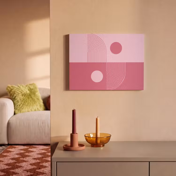 Geometrie - Patroon - Abstract - Roze - Modern PET vilt klein -sfeer1