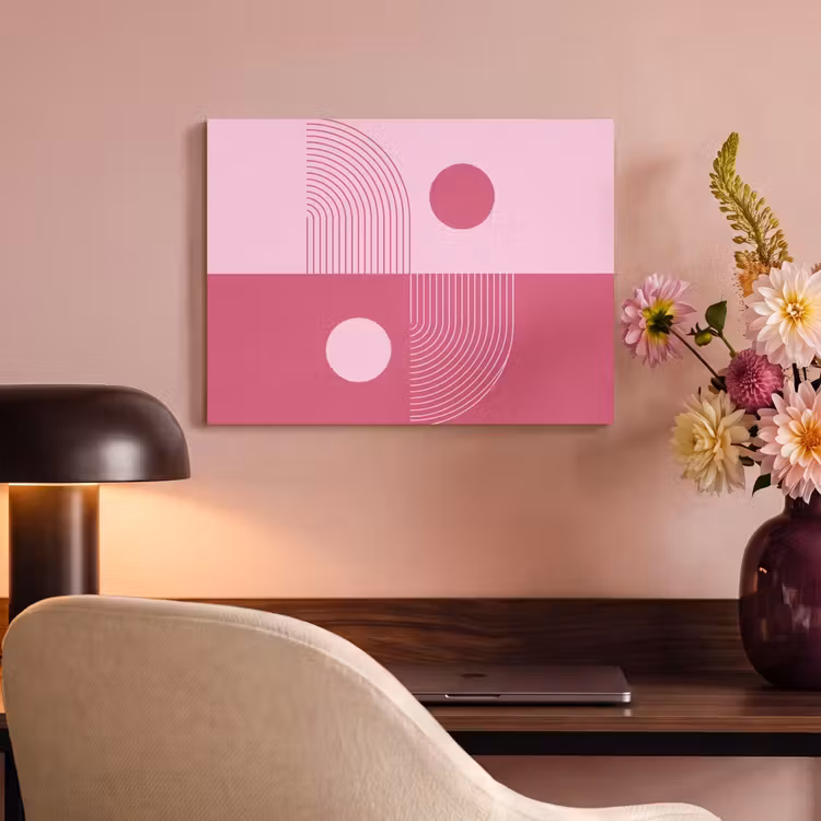 Geometrie - Patroon - Abstract - Roze - Modern PET vilt klein -sfeer3