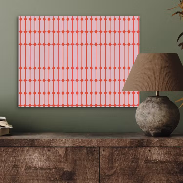 Geometrisch - Minimalistisch - Rood - Roze PET vilt klein 837 -sfeer2