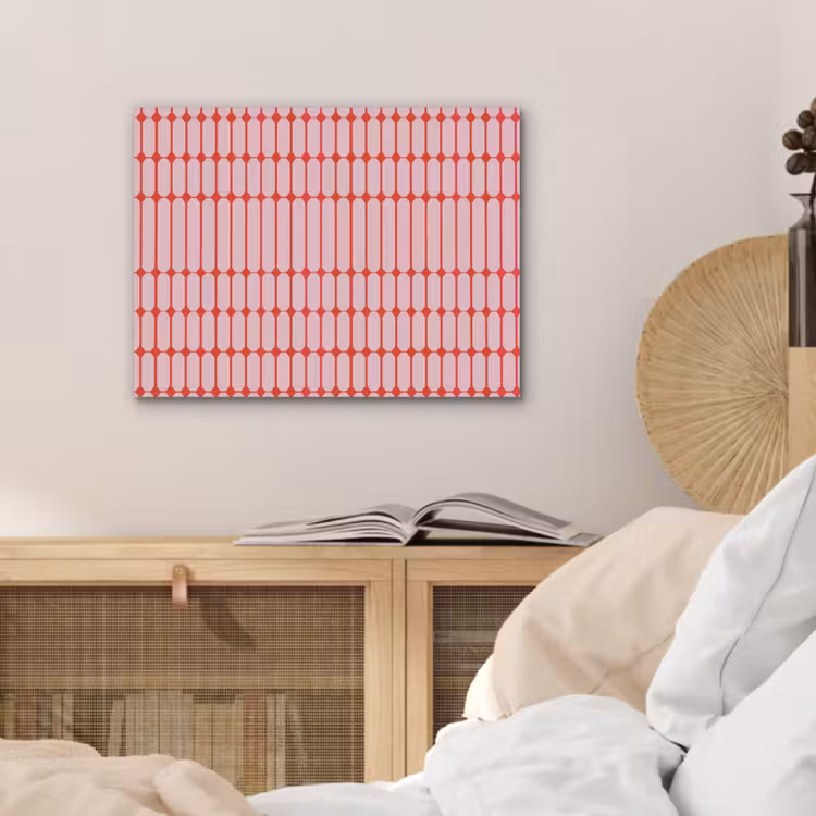 Geometrisch - Minimalistisch - Rood - Roze PET vilt klein 837 -sfeer3
