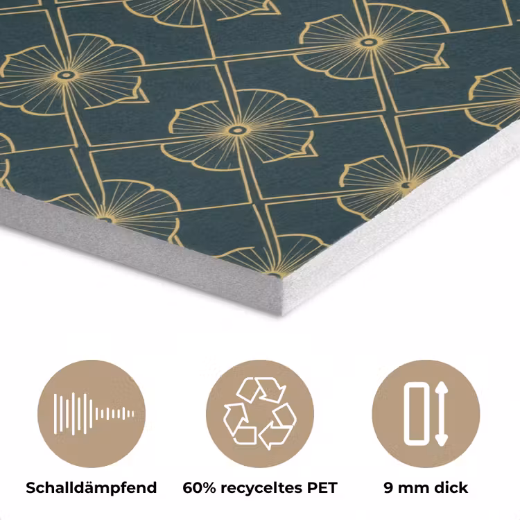 Geometrisch - Elegant - Groen PET vilt klein 837 -closeup_DE
