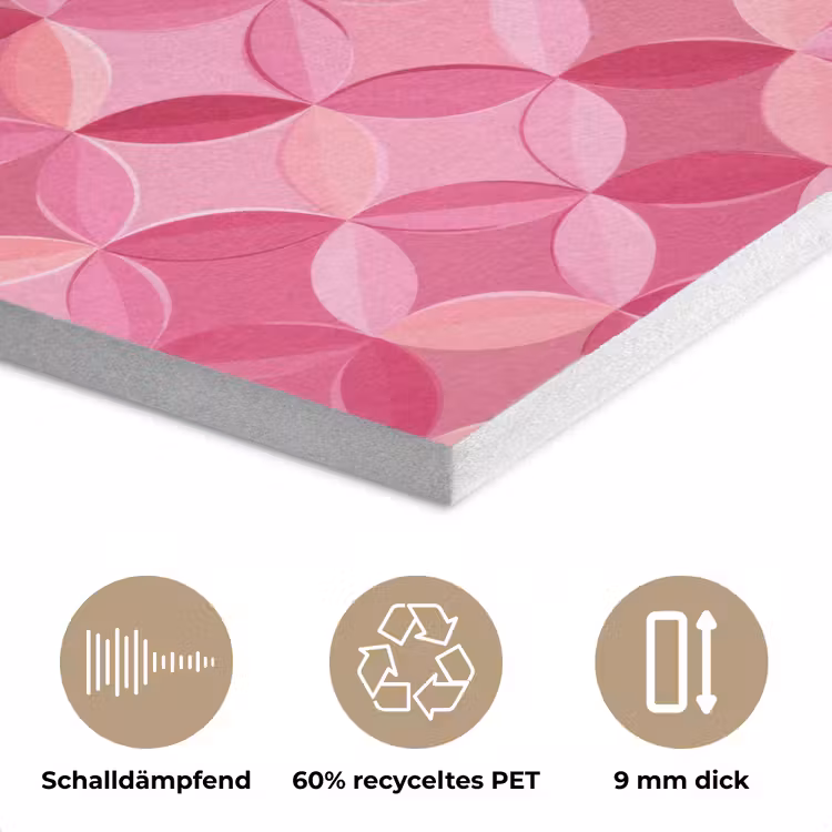 Geometrisch - Mozaïek - Modern - Roze PET vilt klein 837 -closeup_DE