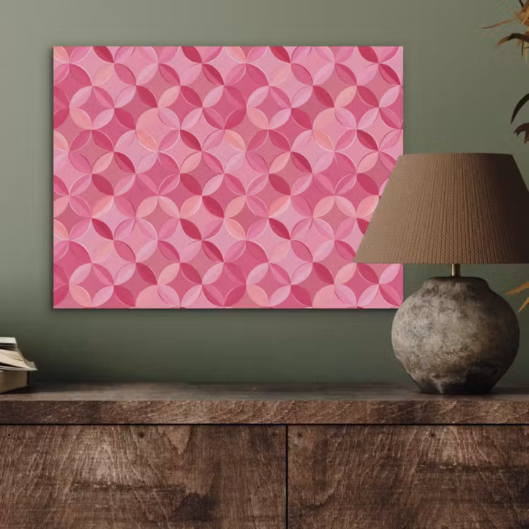 Geometrisch - Mozaïek - Modern - Roze PET vilt klein 837 -sfeer2