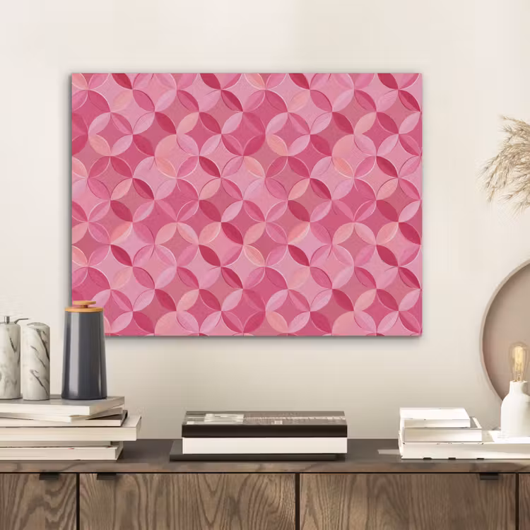 Geometrisch - Mozaïek - Modern - Roze PET vilt klein 837 -sfeer1