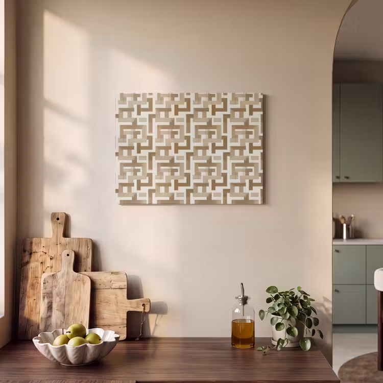 Geometrisch - Retro - Bruin PET vilt klein 837 -sfeer2