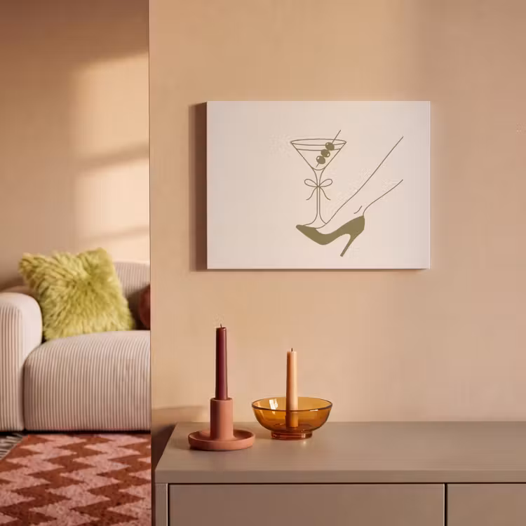 Drank - Martini - Hoge hak - Mode - Groen PET vilt klein -sfeer1
