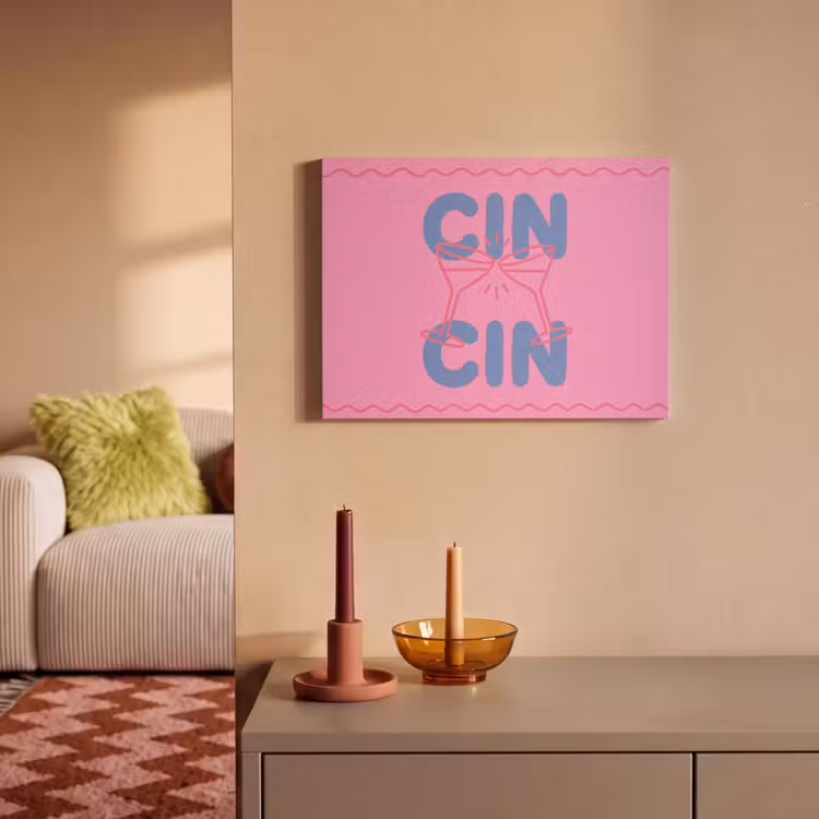 Drank - Glazen - Proost - Modern - Roze PET vilt klein -sfeer1