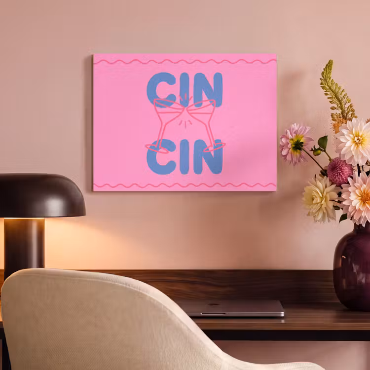 Drank - Glazen - Proost - Modern - Roze PET vilt klein -sfeer3