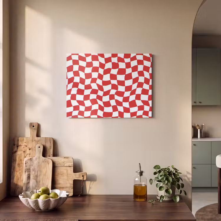 Golvend - Patroon - Rood PET vilt klein 837 -sfeer2
