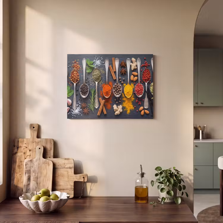 Kruiden - Lepels - Culinair - Kleurrijk - Sfeervol PET vilt klein -sfeer2